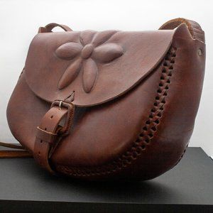 *SOLD* Beautiful Vintage Hand-crafted Tooled Leather Bag